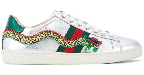 dragon shoes gucci|Gucci sneakers embroidered.